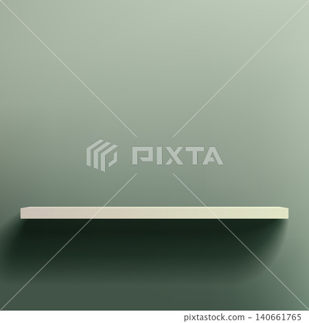 Green Shelves with Light From The Top, Vector Illustration 140661765