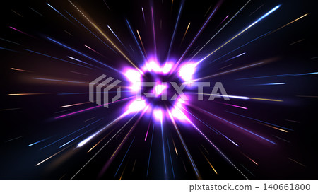 Violet Rays Zoom in Motion Effect, Speed Light Color Trails, Vector Illustration Violet Rays Zoom in Motion Effect, Speed Light Color Trails, Vector Illustration 140661800