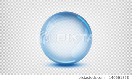Large Translucent Shiny Sphere of Light Blue Color, Vector Illustration Large Translucent Shiny Sphere of Light Blue Color, Vector Illustration 140661858