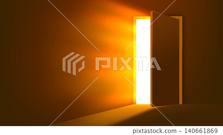 Orange Dazzling Doorway, Glowing Portal to New Opportunities, Vector Illustration Orange Dazzling Doorway, Glowing Portal to New Opportunities, Vector Illustration 140661869