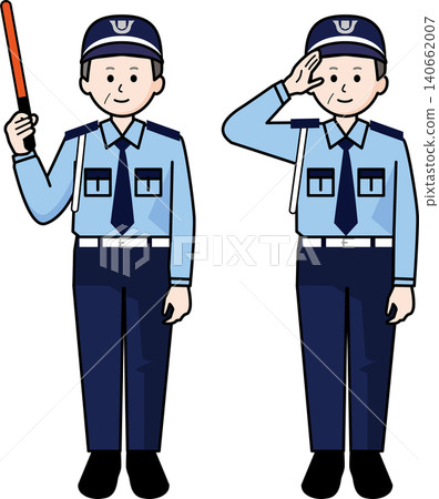 Senior security guard, man in summer uniform 140662007