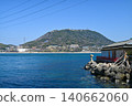 從目克拉神宮正殿眺望關門海峽和對岸的檜山[福岡縣北九州市] 140662060