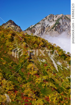 The peaks of Hakuba are at the height of their autumn foliage. The peaks of Hakuba are at the height of their autumn foliage. 140662123