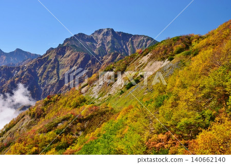 白馬山的山峰正值秋色最盛之時。 白馬山的山峰正值秋色最盛之時。 140662140