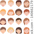 Diverse Kids Faces Collection 140662179