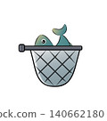 Fish in Net on transparent Background 140662180