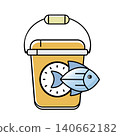 Fish in a bucket with Timer Icon 140662182