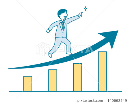 A male office worker whose career is on an upward trend. A male office worker whose career is on an upward trend. 140662349