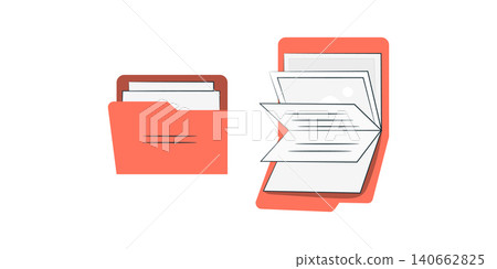 Flat Style Folders icon collection. Documents in folders. File folder vector icon set Flat Style Folders icon collection. Documents in folders. File folder vector icon set 140662825