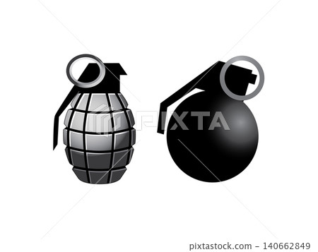 hand grenades isolated on white background. Design elements in vector hand grenades isolated on white background. Design elements in vector 140662849