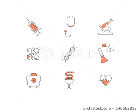 healthcare equipment medical icons set duo tone line and fill 140662852