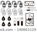 Blood material set (black and white) 140663129