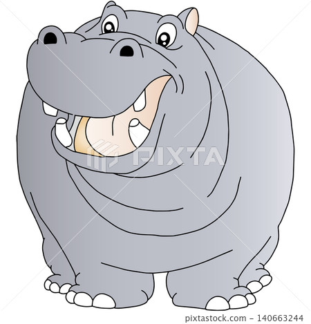 Hand-drawn animal illustration ☆ Hippo Hand-drawn animal illustration ☆ Hippo 140663244