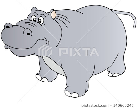Hand-drawn animal illustration ☆ Hippo Hand-drawn animal illustration ☆ Hippo 140663245