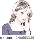 A woman touching the cheek 140663389