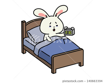 一隻因失眠而在半夜醒來的兔子。 一隻因失眠而在半夜醒來的兔子。 140663394