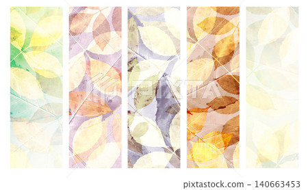 Set of vertical or horizontal vintage nature banners with autumn leaves. Collection of fall banners with yellow and red leaf in spirit of retro aesthetics. Copy space for text 140663453