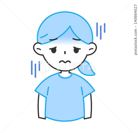 An illustration of a woman feeling lethargic; she looks tired and her face is pale. An illustration of a woman feeling lethargic; she looks tired and her face is pale. 140664027