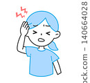 Illustration of a woman with a headache; headache, migraine 140664028