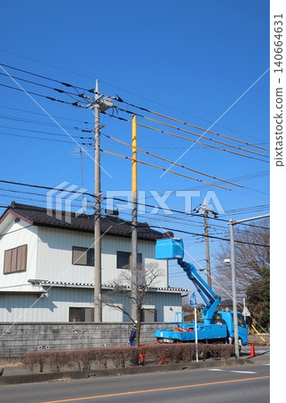 電線桿更換工作 電線桿更換工作 140664631