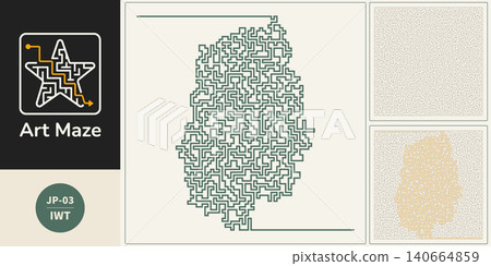A maze-like infographic design featuring the silhouette of Iwate Prefecture. A maze-like infographic design featuring the silhouette of Iwate Prefecture. 140664859