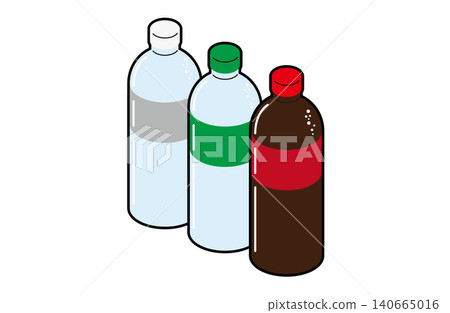 Three plastic bottles of carbonated beverage (with outlines) Three plastic bottles of carbonated beverage (with outlines) 140665016