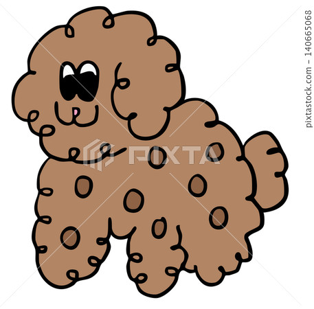 Hand drawn brown puppy with polka dot pattern for decoration, dog cartoon, characters, comic, mascot, standee, sticker, tattoo, pet shop, vet, animal, home decor, house, yard, playtime, brooch, woof Hand drawn brown puppy with polka dot pattern for decoration, dog cartoon, characters, comic, mascot, standee, sticker, tattoo, pet shop, vet, animal, home decor, house, yard, playtime, brooch, woof 140665068