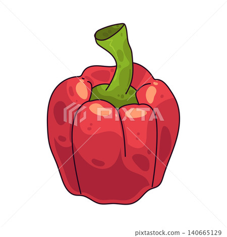 Illustration of Red Bell Pepper 140665129