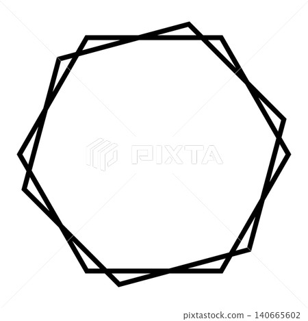 Geometric line drawing frame, black 140665602