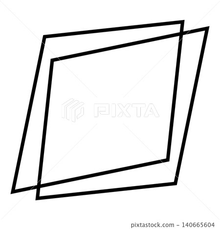 Geometric line drawing frame, black Geometric line drawing frame, black 140665604