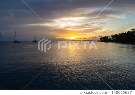 Sunset Over Tahaa Island, French Polynesia Sunset Over Tahaa Island, French Polynesia 140665657