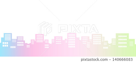 成排的建築物，柔和的漸層色 140666083