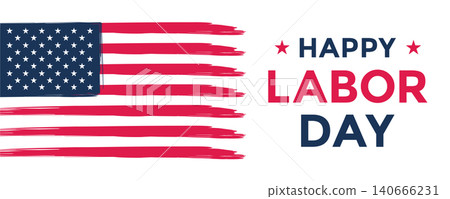 happy labor day celebration with american flag vector illustration happy labor day celebration with american flag vector illustration 140666231