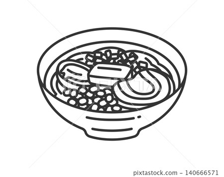 Illustration of Miso Butter Corn Ramen (line drawing) Illustration of Miso Butter Corn Ramen (line drawing) 140666571