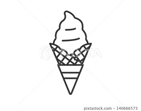 Illustration of soft-serve ice cream made with fresh milk (line drawing) Illustration of soft-serve ice cream made with fresh milk (line drawing) 140666573