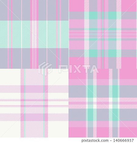 Plaid pattern set reflecting classic American buffalo check style. Seamless vector patterns suit fashion, blankets, scarves, and digital backgrounds. Plaid pattern set reflecting classic American buffalo check style. Seamless vector patterns suit fashion, blankets, scarves, and digital backgrounds. 140666937