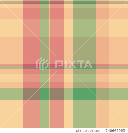 Creative fabric tartan check, 60s vector texture seamless. Mockup background textile plaid pattern in red and orange colors. Creative fabric tartan check, 60s vector texture seamless. Mockup background textile plaid pattern in red and orange colors. 140666965