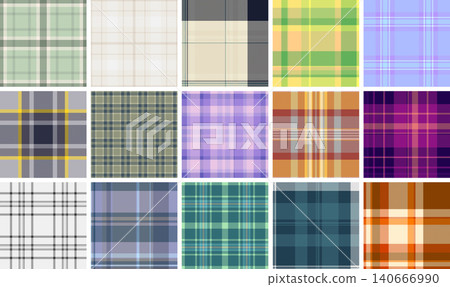 Plaid collection designed for home lifestyle decor. The pack suits pillows, throws, rugs, and upholstery. Seamless vectors feel continuous. Plaid collection designed for home lifestyle decor. The pack suits pillows, throws, rugs, and upholstery. Seamless vectors feel continuous. 140666990