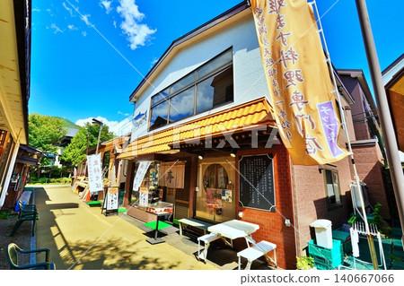 Streetscape of Shikotsu Lake hot spring resort town Streetscape of Shikotsu Lake hot spring resort town 140667066