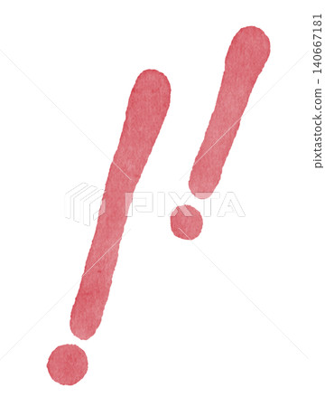 Two slanted exclamation marks (analog) 140667181