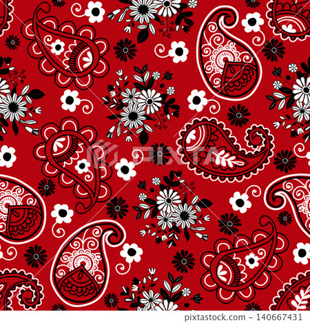 Pink seamless floral paisley pattern ,Traditional seamless paisley pattern. Indian floral ornament.Vector seamless paisley floral pattern ,Vintage floral background. 140667431