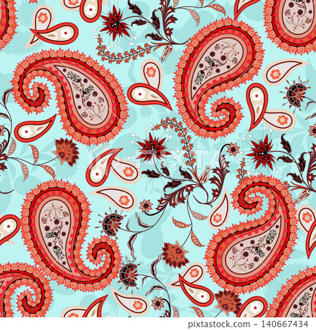 Pink seamless floral paisley pattern ,Traditional seamless paisley pattern. Indian floral ornament.Vector seamless paisley floral pattern ,Vintage floral background. Pink seamless floral paisley pattern ,Traditional seamless paisley pattern. Indian floral ornament.Vector seamless paisley floral pattern ,Vintage floral background. 140667434