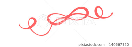 Whimsical red coquette ribbon bow in simple hand drawn style. Cute wavy bow as girly doodle decor and romantic ornament. Minimal decorative line element for valentine card or wedding invite Whimsical red coquette ribbon bow in simple hand drawn style. Cute wavy bow as girly doodle decor and romantic ornament. Minimal decorative line element for valentine card or wedding invite 140667520