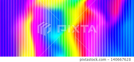 Neon ribbed glass backdrop with abstract gradient and smooth blur. Modern neon overlay for music poster and ribbed presentation template. Holographic vector background with iridescent rainbow light Neon ribbed glass backdrop with abstract gradient and smooth blur. Modern neon overlay for music poster and ribbed presentation template. Holographic vector background with iridescent rainbow light 140667628