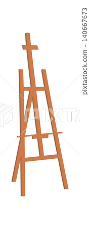 Simple flat easel studio art. Minimal painter tool stands as creative workshop object. Sketchy art craft doodle suits school class material and childish stationery stuff, modern icon for education 140667673