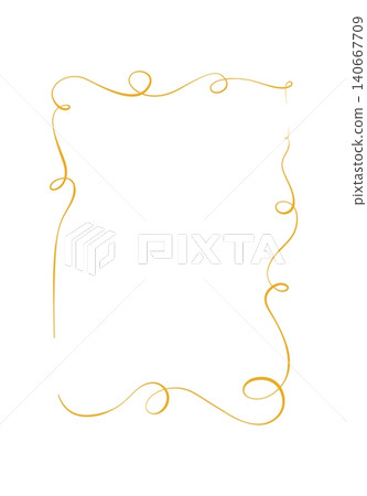 Whimsical ribbon wedding frame in warm yellow. Romantic hand drawn rectangle border with bow and wavy line edge. Cute elegant decor for invite or valentine card, simple vintage celebration template Whimsical ribbon wedding frame in warm yellow. Romantic hand drawn rectangle border with bow and wavy line edge. Cute elegant decor for invite or valentine card, simple vintage celebration template 140667709
