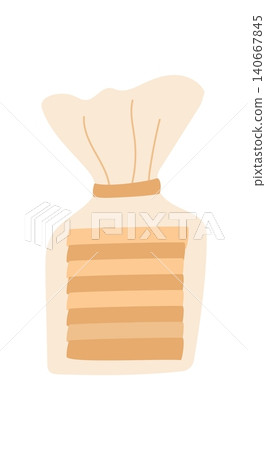 Minimal bread bag icon on white background. Simple food container as small gift and support for hunger relief. Concept art for charity donate box, homeless aid and community care poster use Minimal bread bag icon on white background. Simple food container as small gift and support for hunger relief. Concept art for charity donate box, homeless aid and community care poster use 140667845