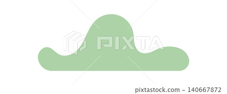 Soft green bush silhouette flat style. Minimal shrub hedge shape as simple plant symbol with smooth curve and foliage. Fresh greenery icon for park or garden template, lawn banner and eco nature Soft green bush silhouette flat style. Minimal shrub hedge shape as simple plant symbol with smooth curve and foliage. Fresh greenery icon for park or garden template, lawn banner and eco nature 140667872