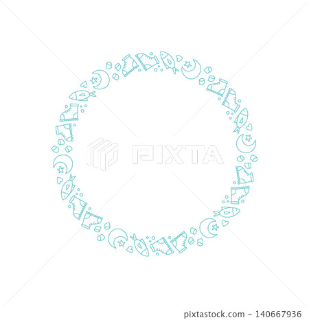 Circular doodle frame with adventure, nature and hiking icon outline style. Forest, camp, travel, trip and mountain elements shape the hand drawn theme. Simple format, clear background for outdoor Circular doodle frame with adventure, nature and hiking icon outline style. Forest, camp, travel, trip and mountain elements shape the hand drawn theme. Simple format, clear background for outdoor 140667936