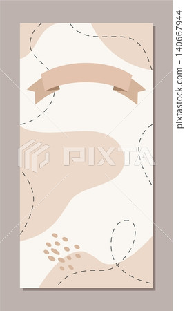 Minimal boho abstract background with smooth amorphous shape and organic blob form. Soft flat modern as curvy frame and fluid figure. Neutral beige color for trendy banner or label Minimal boho abstract background with smooth amorphous shape and organic blob form. Soft flat modern as curvy frame and fluid figure. Neutral beige color for trendy banner or label 140667944